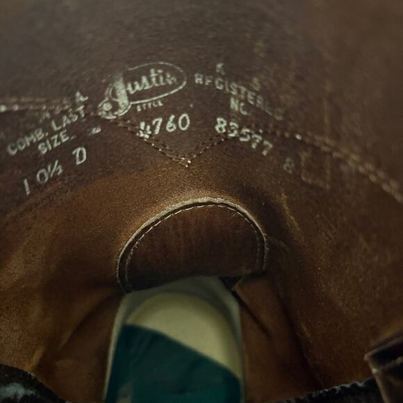 Justin Conductor Workboot Brown Leather Pull On  Rugged WesternCore 10.5 D  4760 main image 9